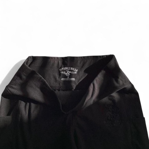 Beverly Hills Polo Club Black Leggings Women Size M Stretch - Picture 3 of 5